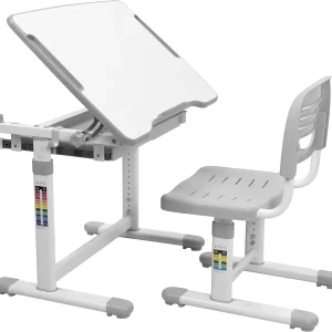 Gray Height Adjustable Ergonomic Children's Desk and Chair Set